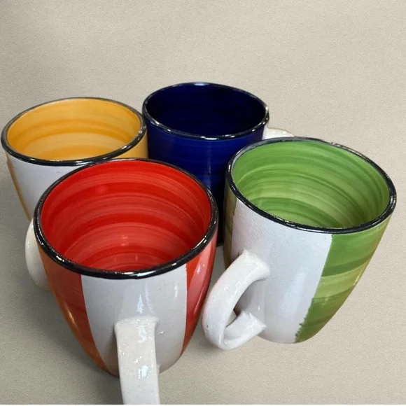 Y2K Artsy Colorful Gibson Home Stoneware Mug Set of 4 – Cozy Kitchen‎ Decor - Picture 9 of 10